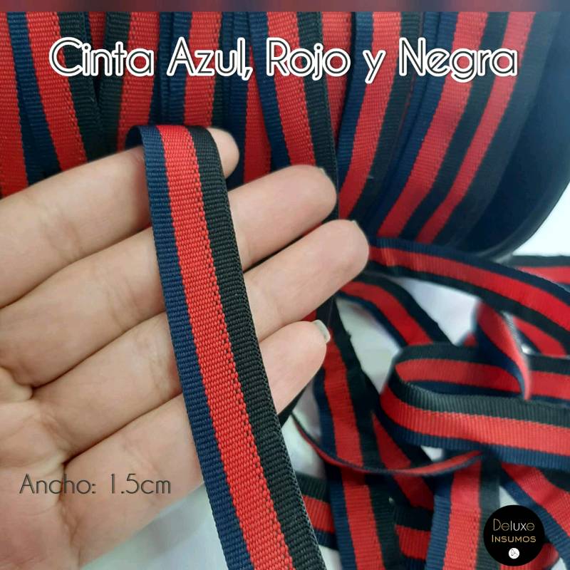 Cinta Azul , Rojo y Negra