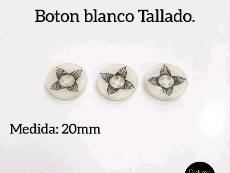 Botón Blanco Tallado