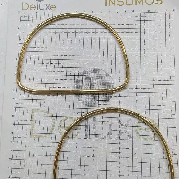 Asas bolso metal media luna