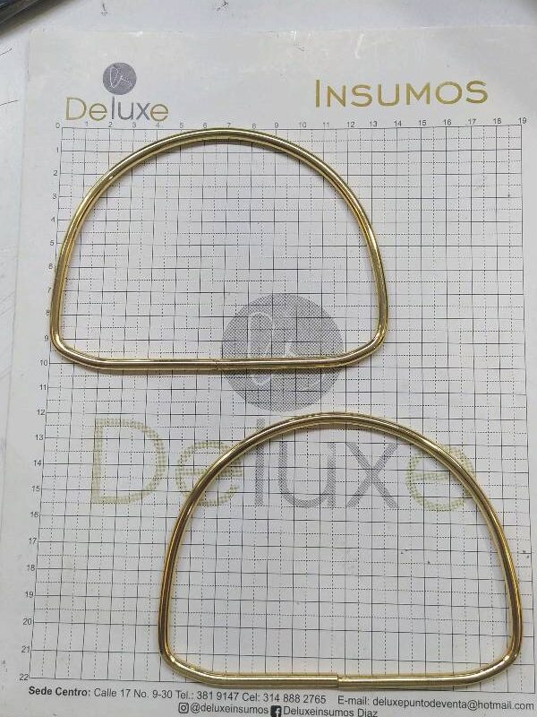 Asas bolso metal media luna