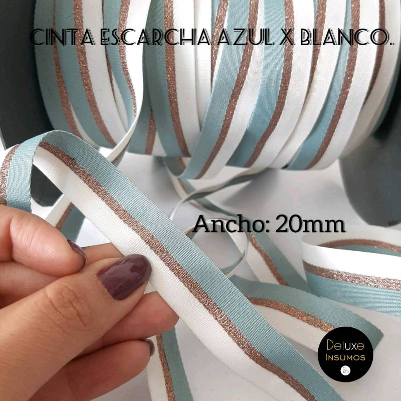 Cinta Escarcha Azul Celeste